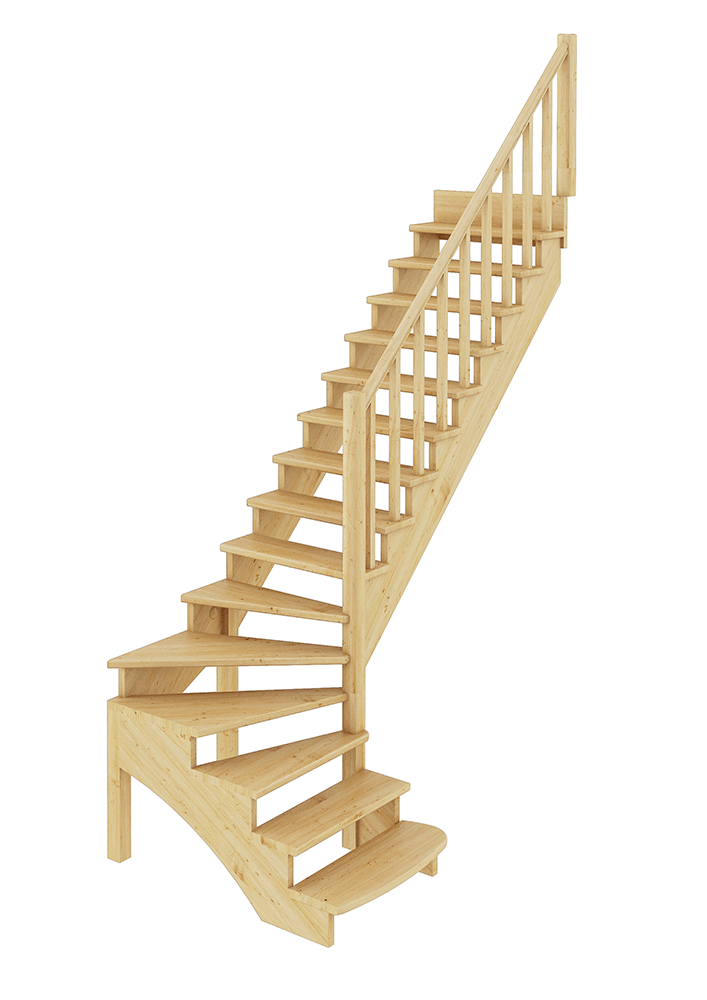 Деревянные лестницы для частного дома на заказ от производителя Алберо